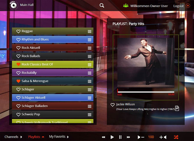 A music distribution iPad app that serves hand-picked playlists by music lovers and DJs to restaurants and bars.